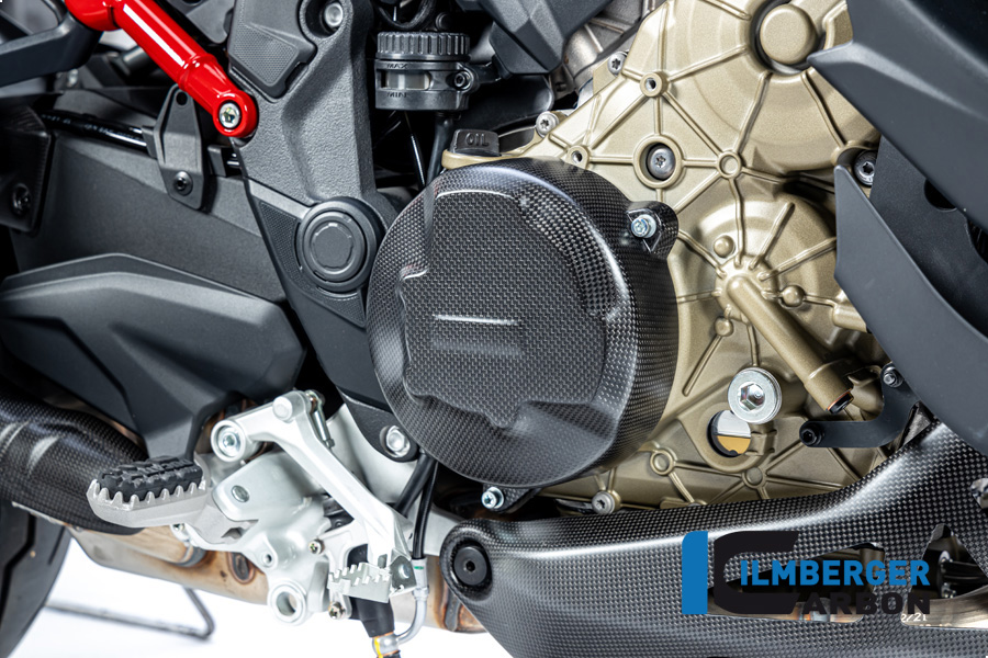 Cubierta de tapa de embrague de carbono Ilmberger, mate, Ducati Multistrada V4 Pike's Peak 2022-, Diavel V4 2023-