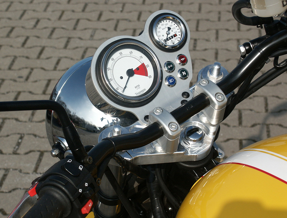 LSL tija para Triumph Thruxton - 2007, 22mm manillar, plata