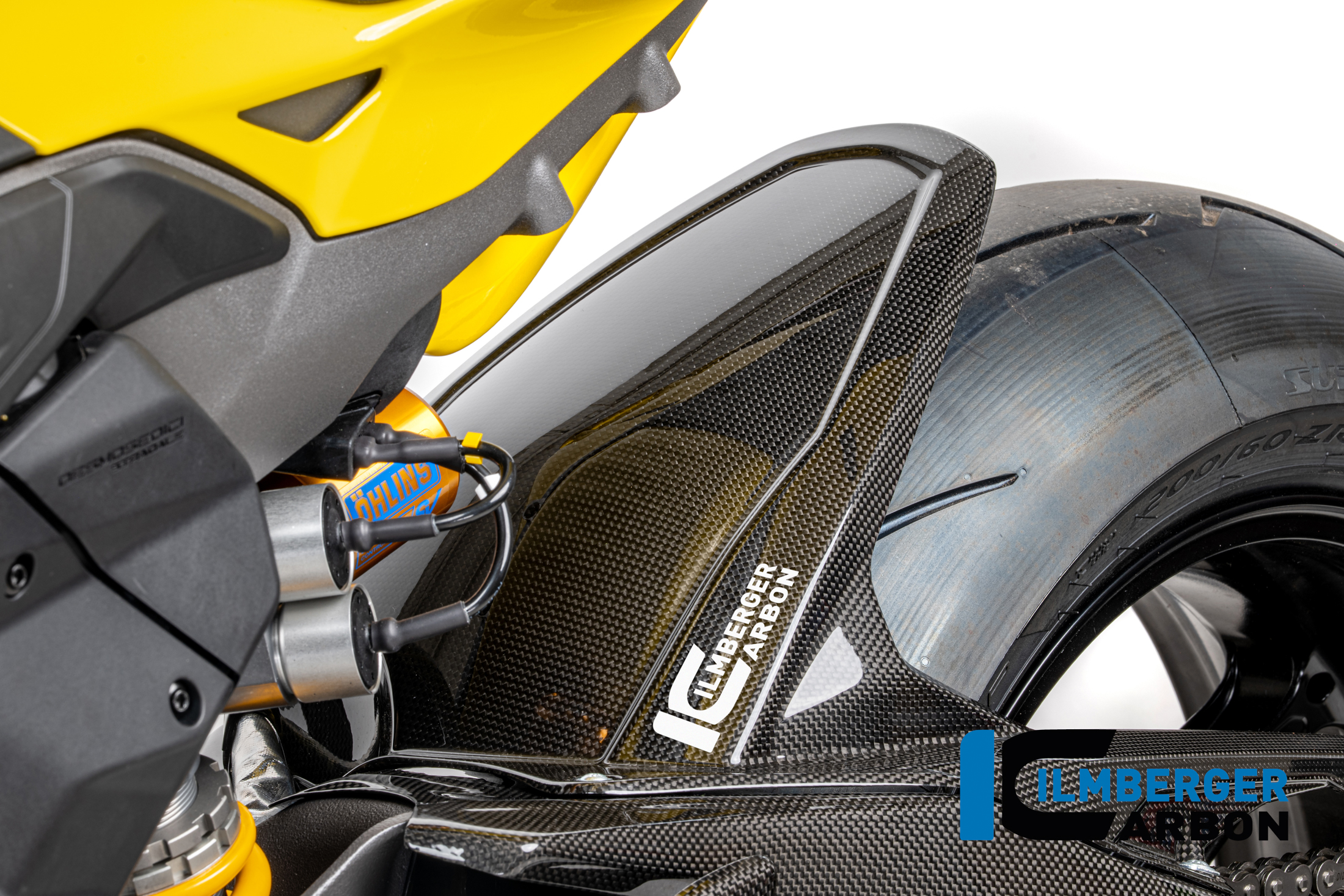 Guardabarros de carbono Ilmberger trasero, brillante, Ducati Panigale V4, S, R, 2025-