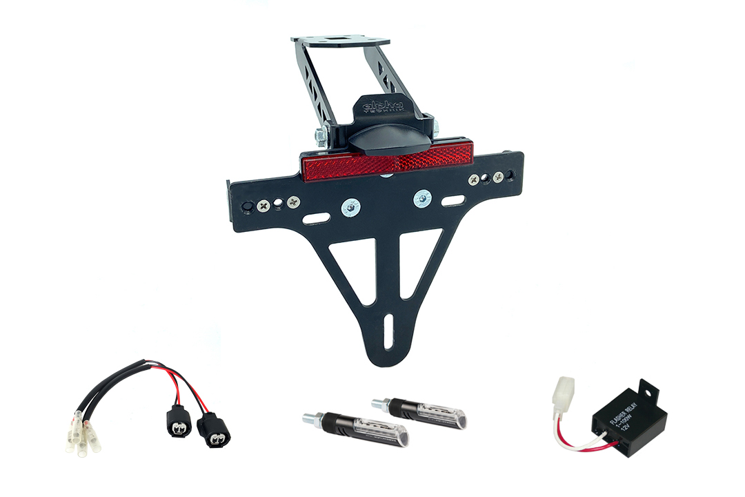 Kit de Soporte de Matrícula y luz de intermitente IDEA Kawasaki Z1000SX a partir del año de modelo 2011 o Ninja 1000SX a partir del año de modelo 2020 (Trasero)