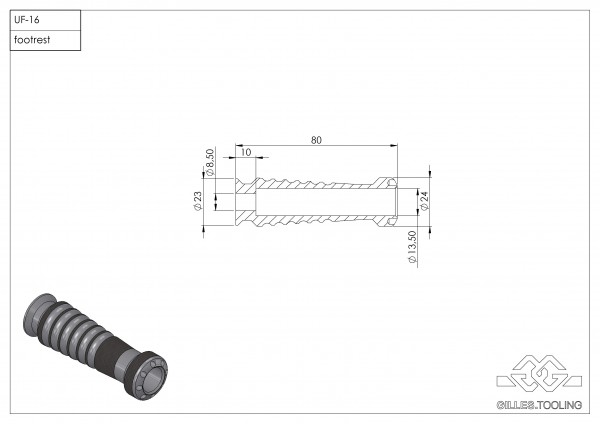 Kit de reposapiés de repuesto Gilles Sport, para el piloto, plateado para BMW R nineT, R1200ST