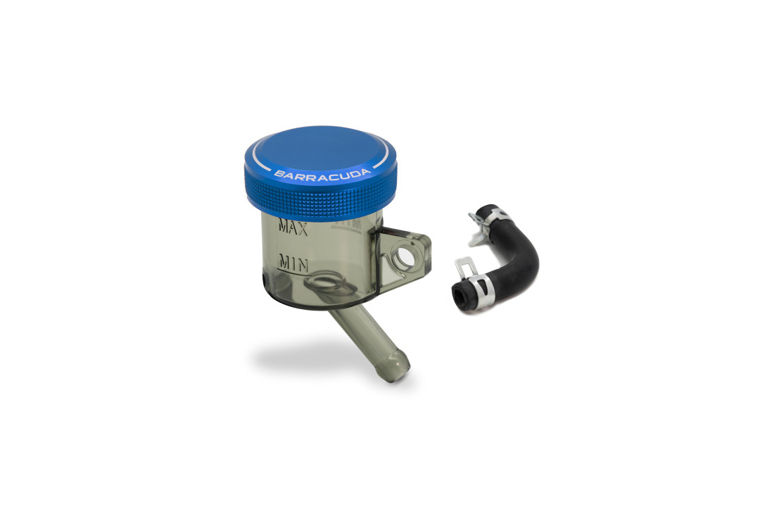 Depósito universal depósito de reglaje Barracuda con tapa de aluminio azul, diámetro 30mm