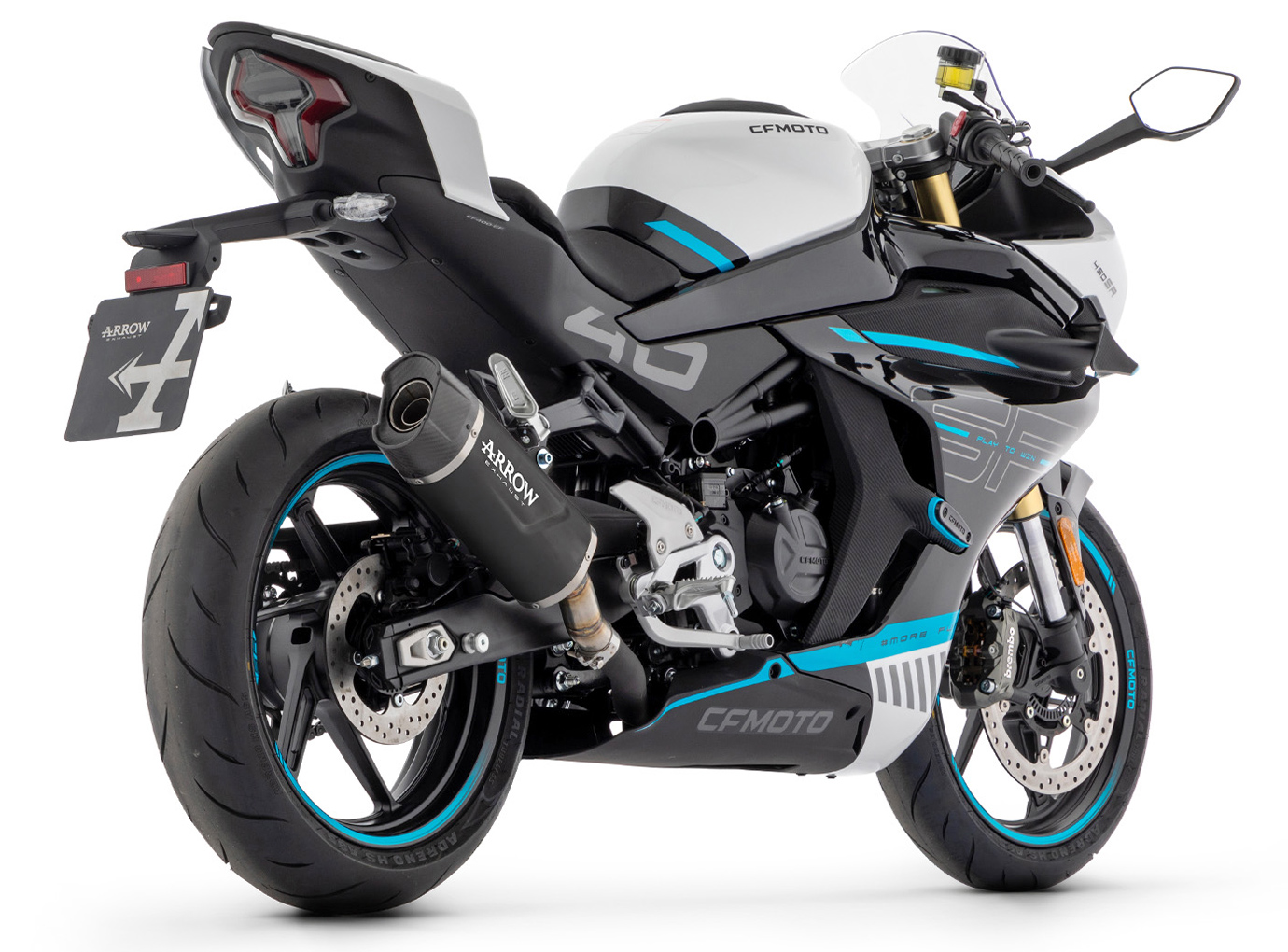 ARROW Escape INDY RACE EVO Aluminio DARK para CF Moto 450NK / 450SR Año del modelo 2023-