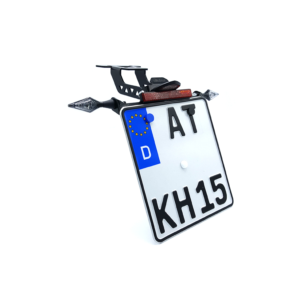 alpha Technik Kit de soporte de matrícula-luz de intermitente X-LED (anterior, delanteroe + trasero) para Kawasaki Z650 y Ninja 650 Tipo: ER650K / EX650M a partir del año de modelo 2020