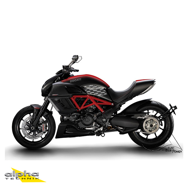 Stompgrip negro, Volcano, para Ducati Diavel 1200 (Carbono), 2011-2018, Diavel 1200 Titanium, 2015-2016