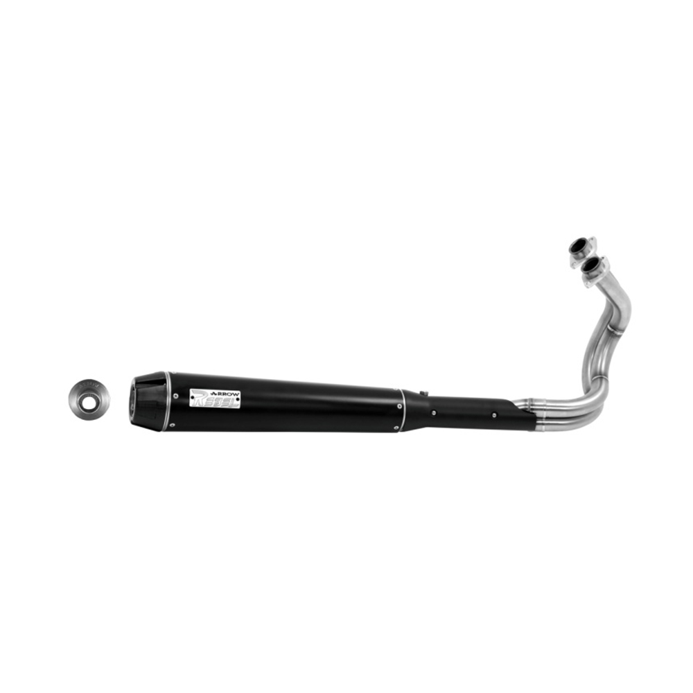 ARROW Sistema de escape completo DARK REBEL para Kawasaki Vulcan S 650 2014-2016, acero inoxidable negro y aluminio