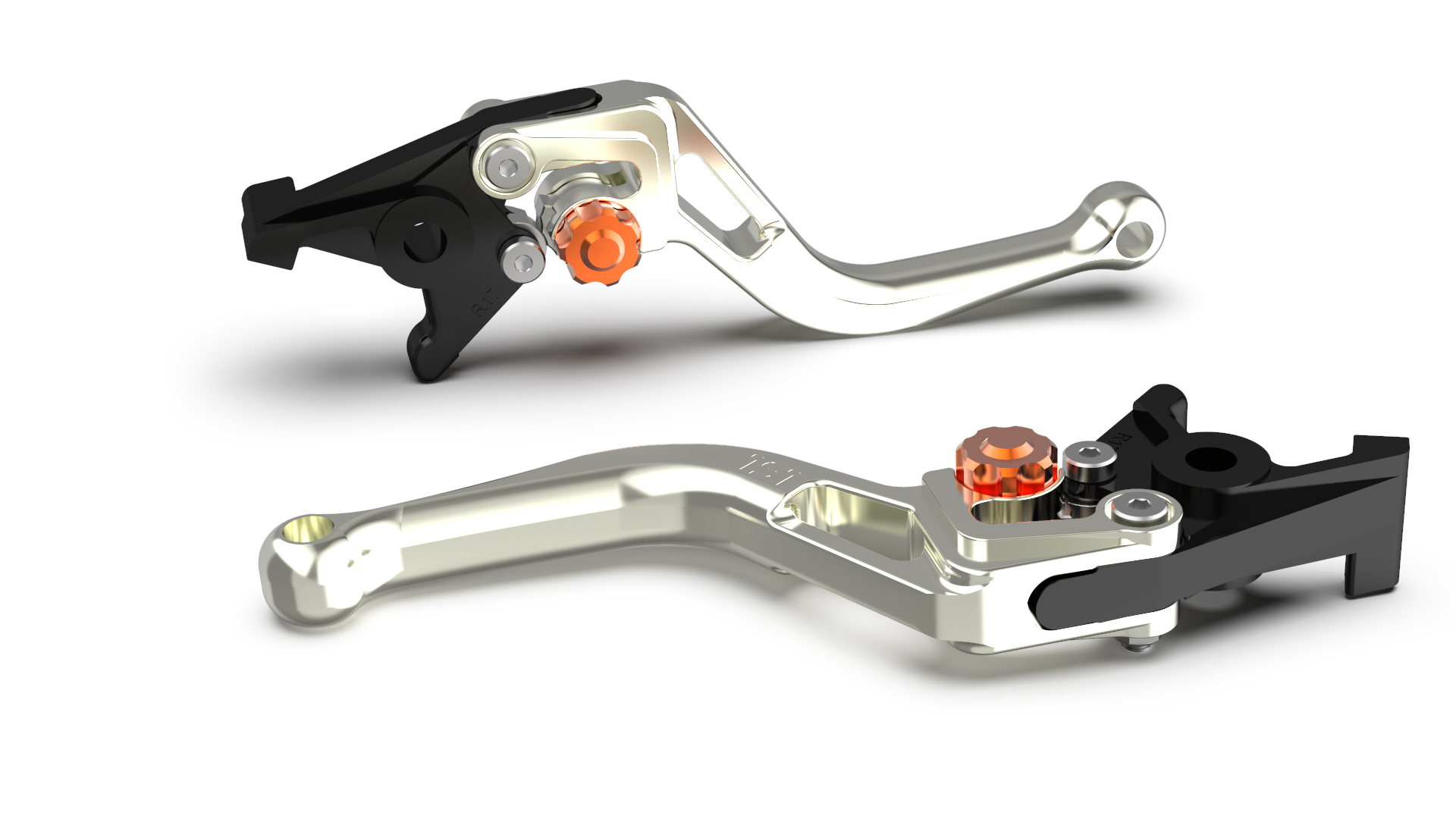 LSL Maneta de freno BOW R82, corta, plata/naranja