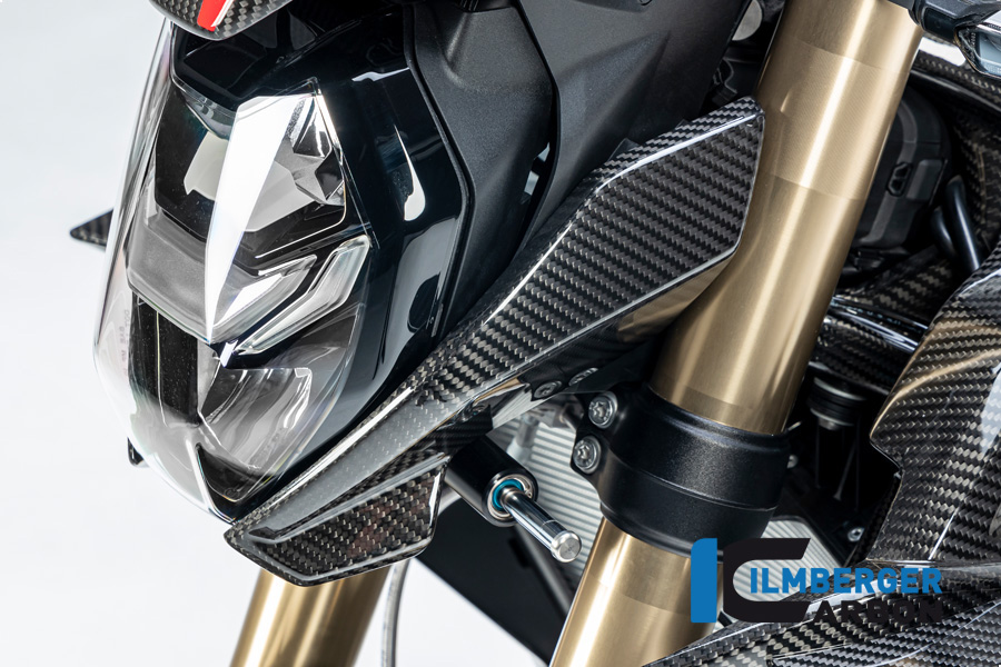 Cubierta lateral de carbono Ilmberger en el faro lado izquierdo, brillante, BMW S1000R 2020-, M1000R 2023-