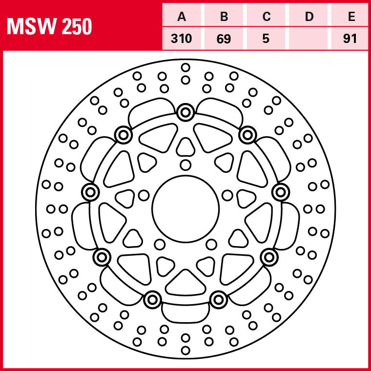 TRW disco de freno Universal flotante MSW250