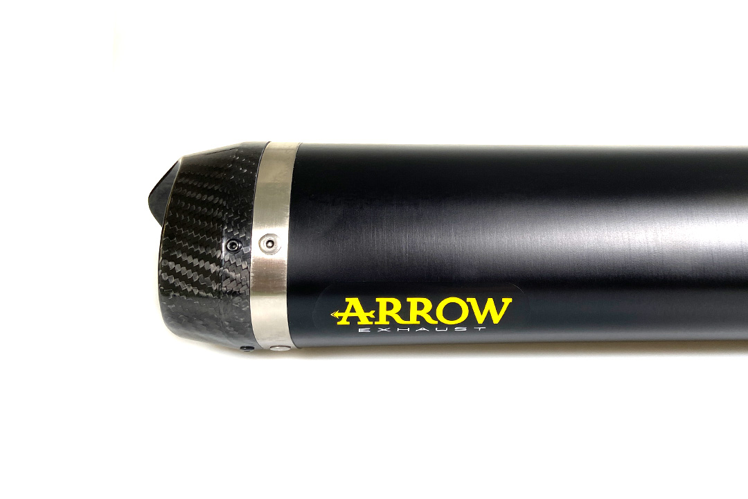 Escape ARROW DARK THUNDER Aluminio negro con tapa de carbono para Yamaha YZF-R125 2019- MT125 2019-