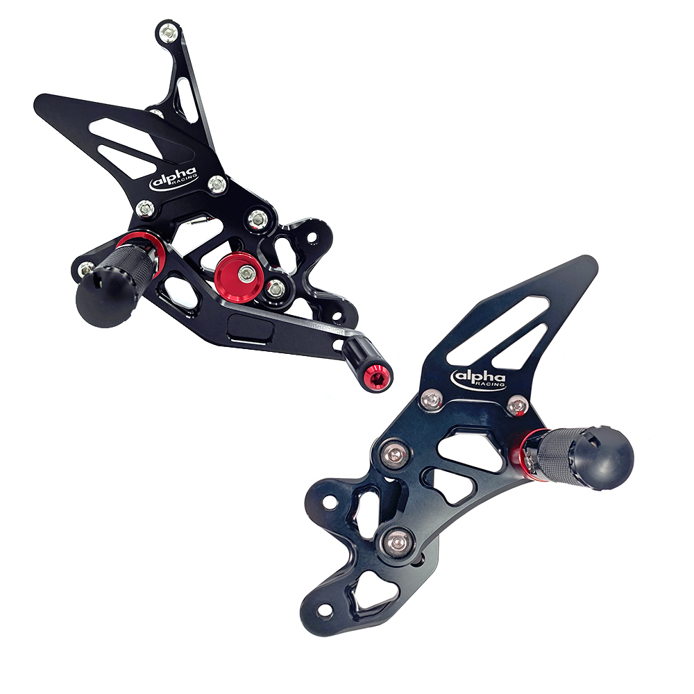 Sistema de reposapiés >TRACK< negro Suzuki GSX-R750 2011-2017 con ABE