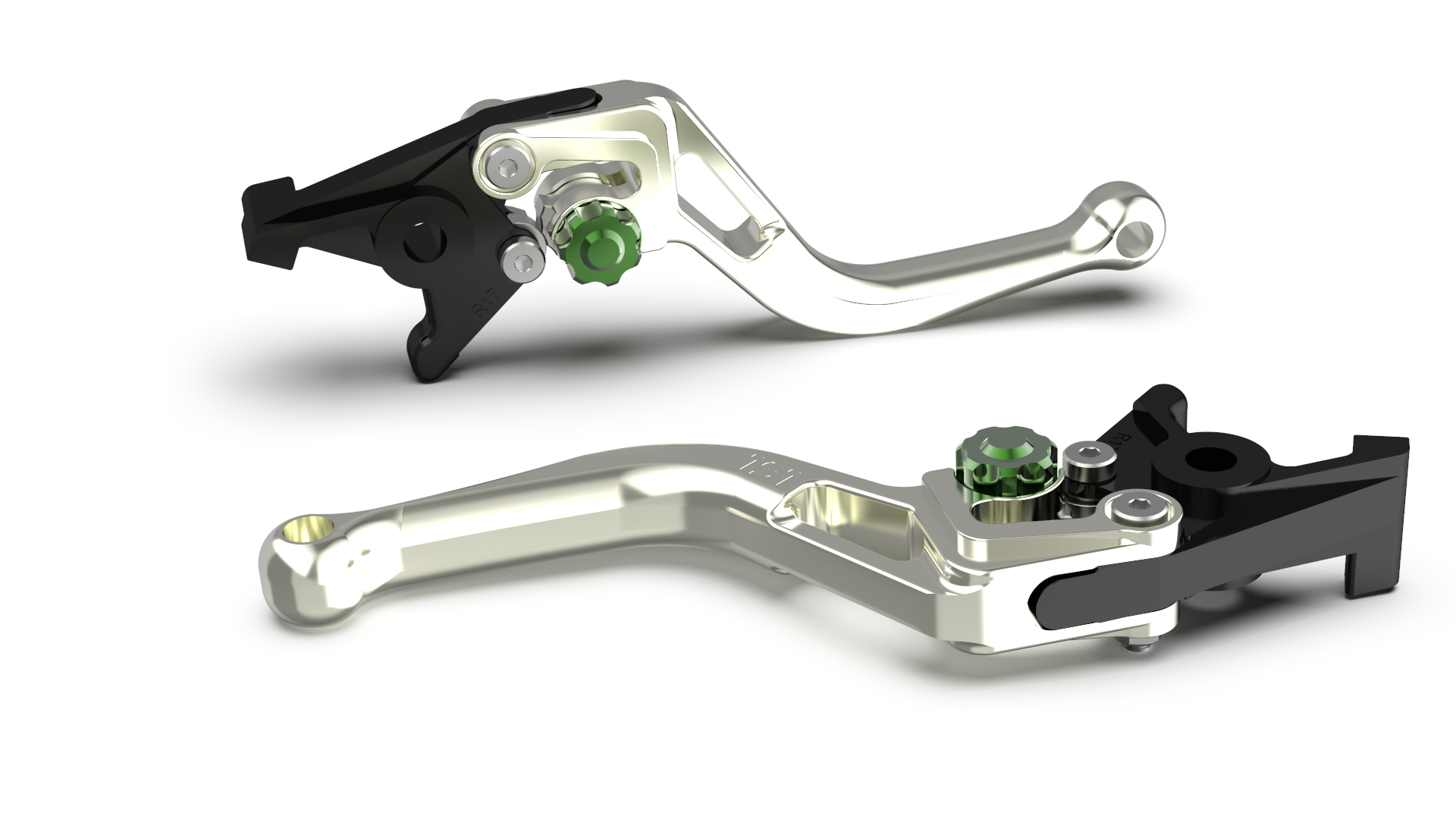 Maneta de freno LSL BOW R82, corta, plata/verde