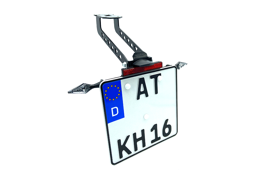 Soporte de matrícula alpha Technik para Kawasaki Versys 1000, Tipo LZT00B, Año del modelo 2017-2018