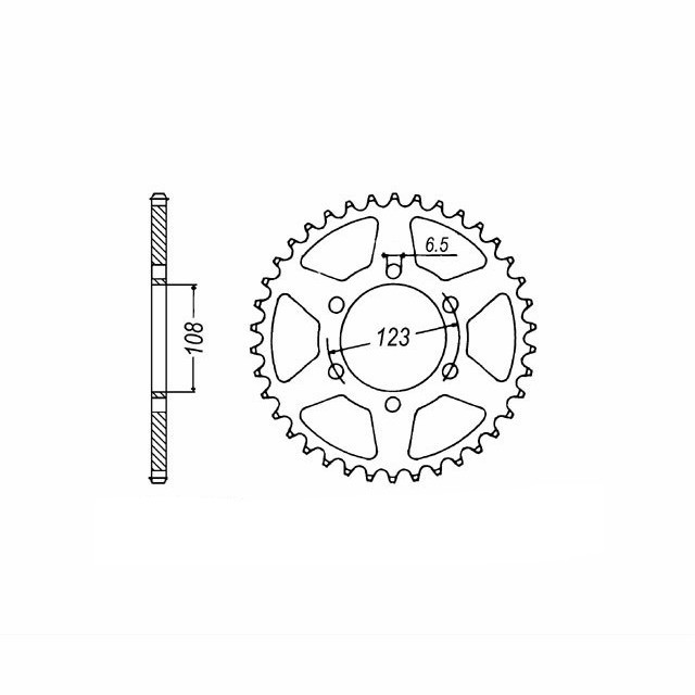 corona de Acero, 53 Dientes, Paso 420