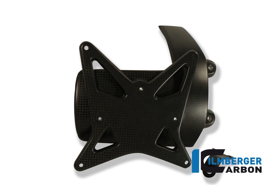Soporte de matrícula Ilmberger Carbon incl. cubrecadena, Carbon