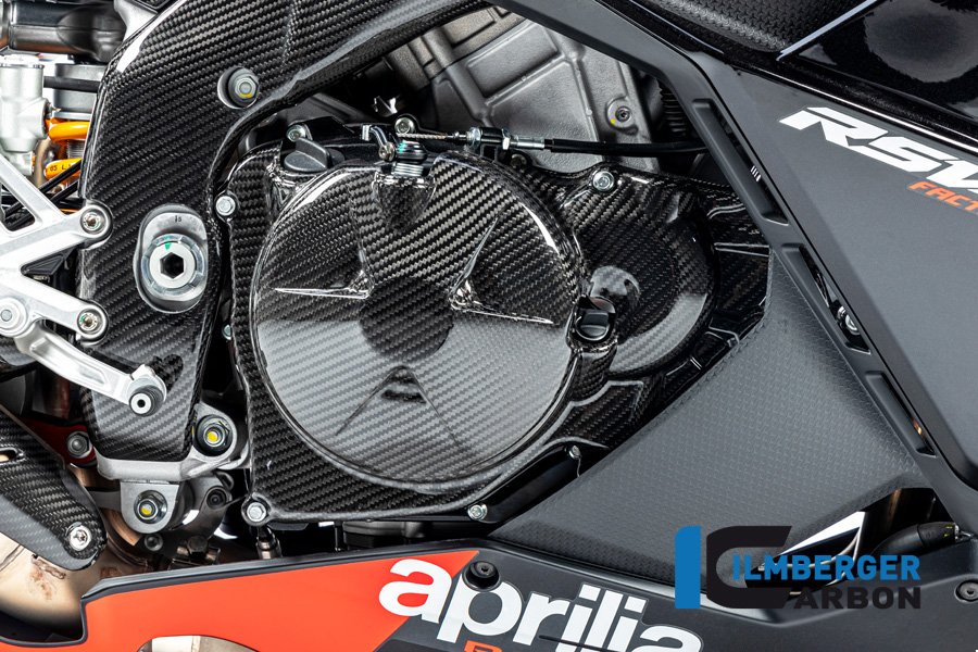 Cubierta de tapa de embrague de Carbono Ilmberger brillante para Aprilia RSV4 / Tuono V4 2021-