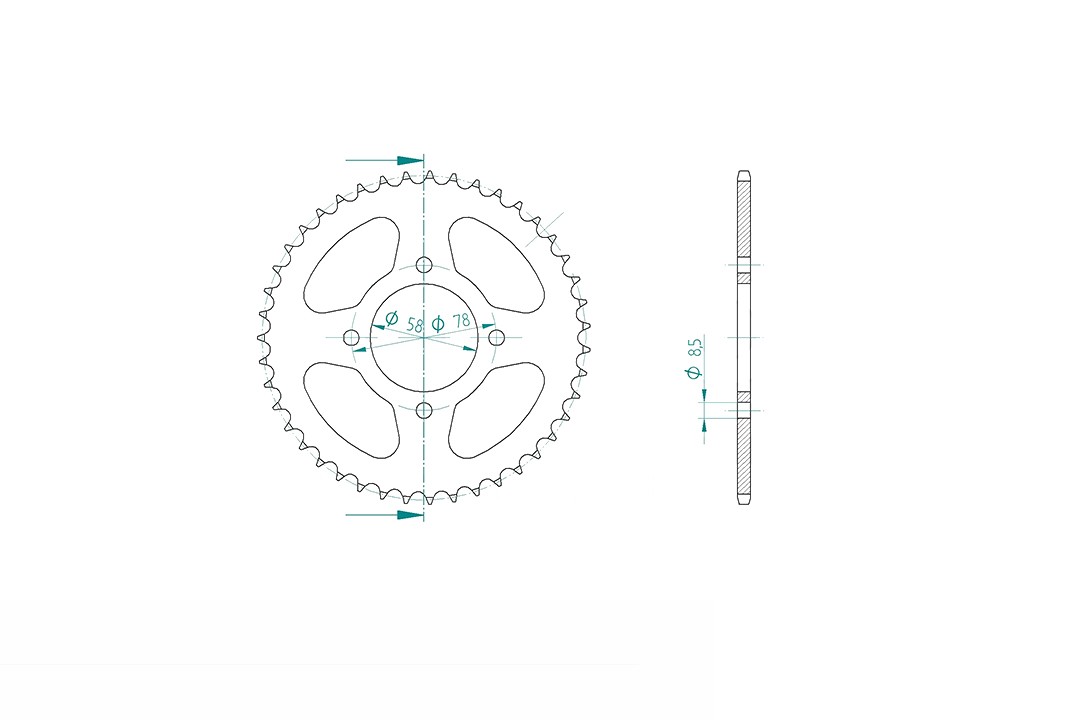 Kit de cadena ENUMA cadena 428 H para Generic 125 Worx año de modelo 2012-2014