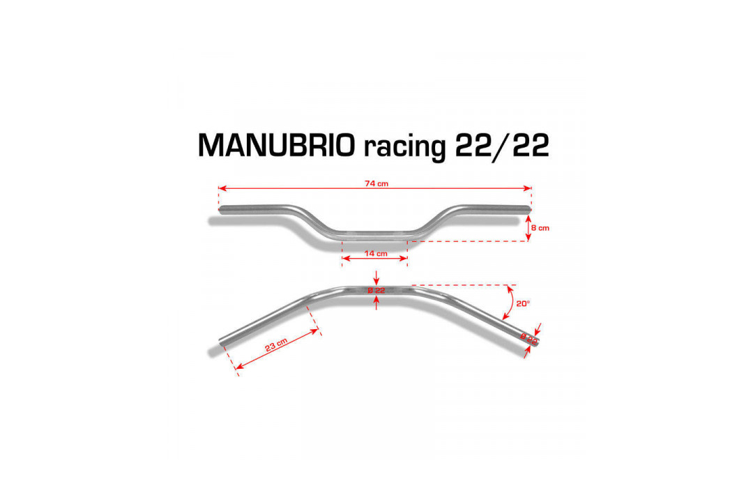 BARRACUDA Manillar Superbike manillar Aluminio 22 mm negro