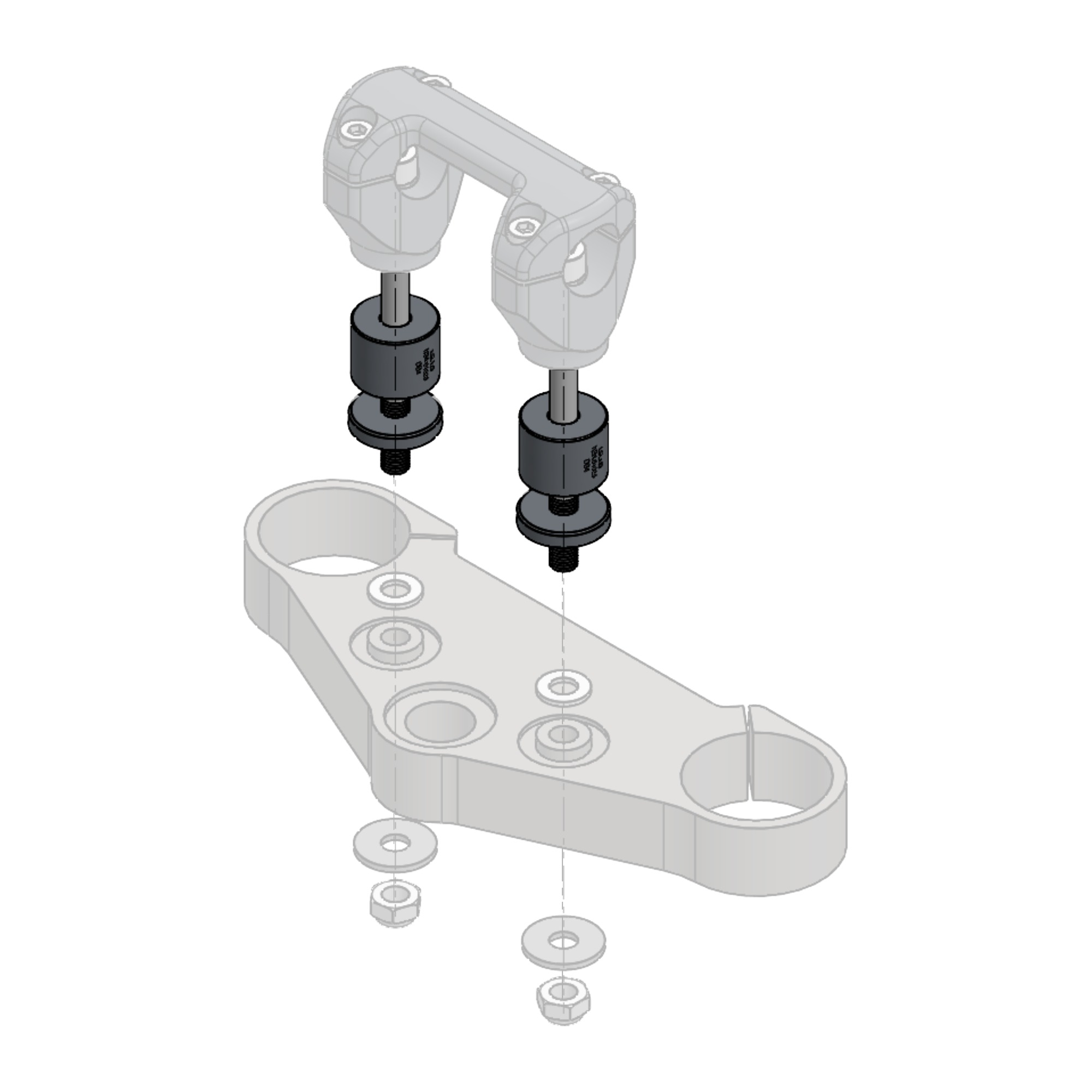 Elevación de Abrazadera LSL 15 mm, para Ducati Hypermotard 950, 2019-, negro
