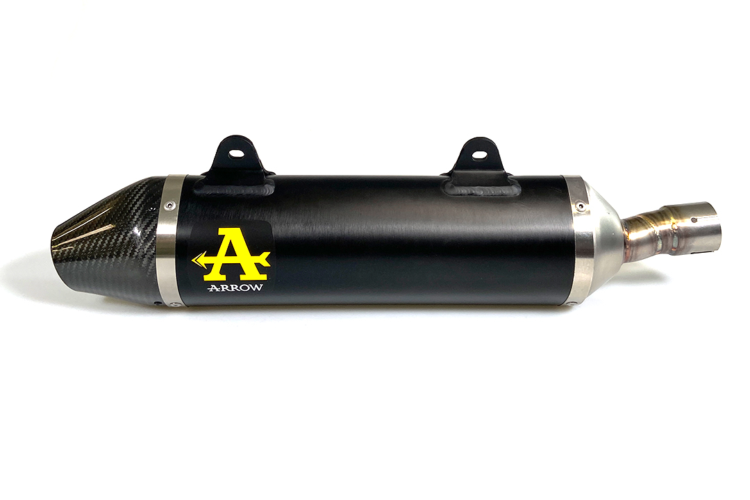 Escape ARROW DARK THUNDER con tapa de extremo de carbono para Aprilia RX125 / SX125 año del modelo 2021-2023