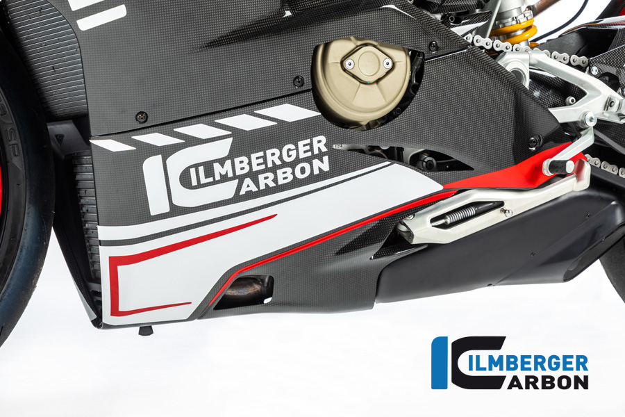 Parte inferior de carenado de carbono Ilmberger lado izquierdo brillante para Ducati Panigale V4 / V4S a partir de 2018