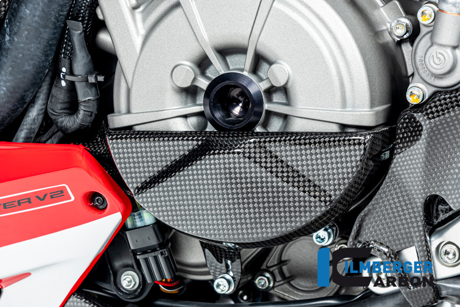 Cubierta de tapa de alternador de carbono Ilmberger, brillante, Ducati Streetfighter V2, 2022-