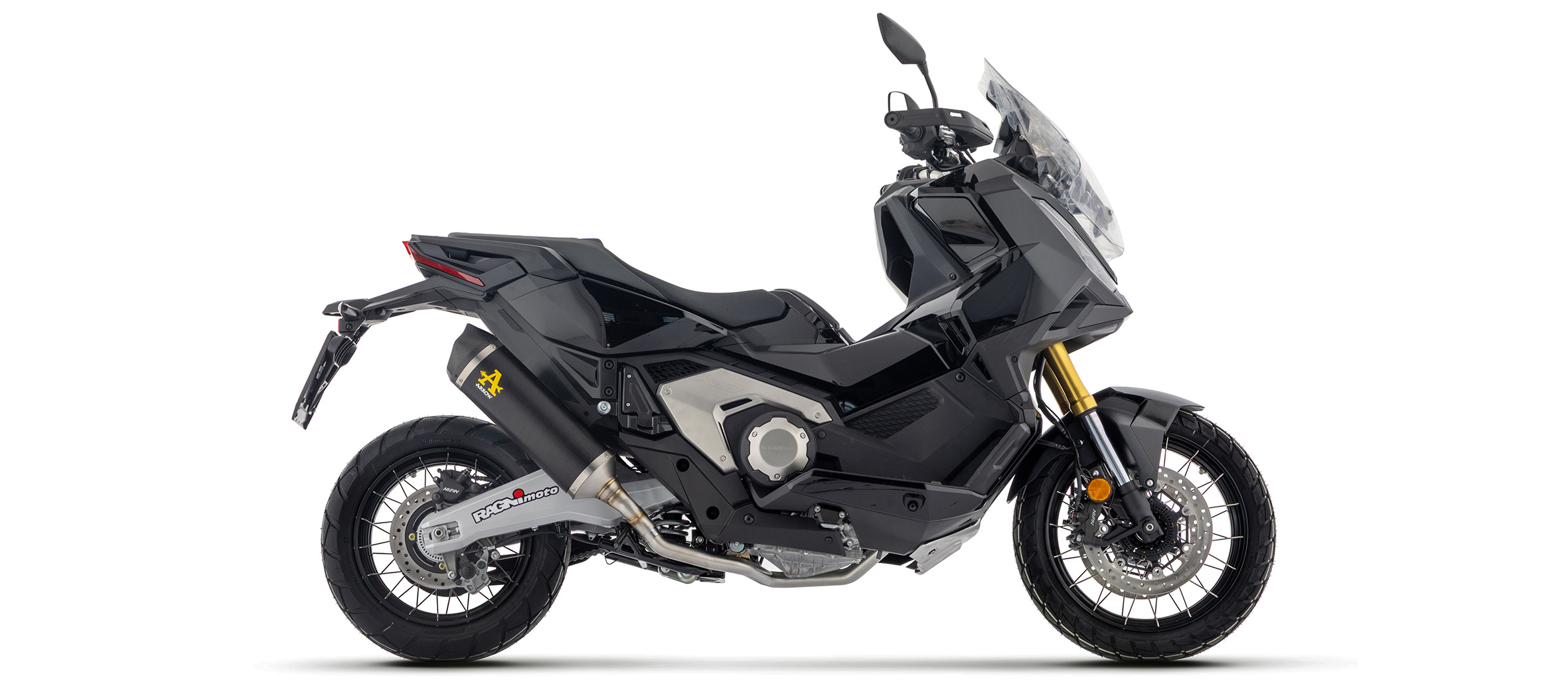 Silenciador ARROW RACE-TECH DARK de aluminio negro, versión larga, para Honda X-ADV 750 RH21 año modelo 2025-