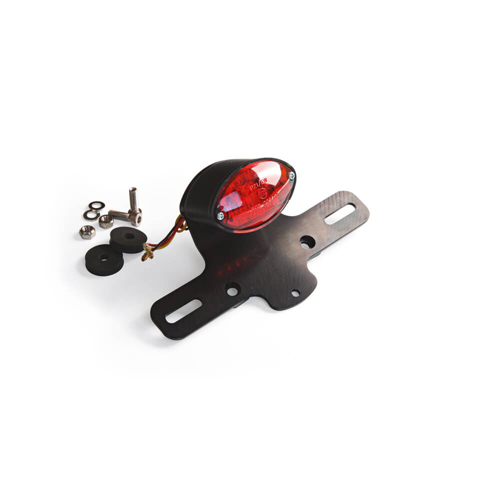 LSL CLUBMAN luz trasera negro/cristal rojo 66mm con LED