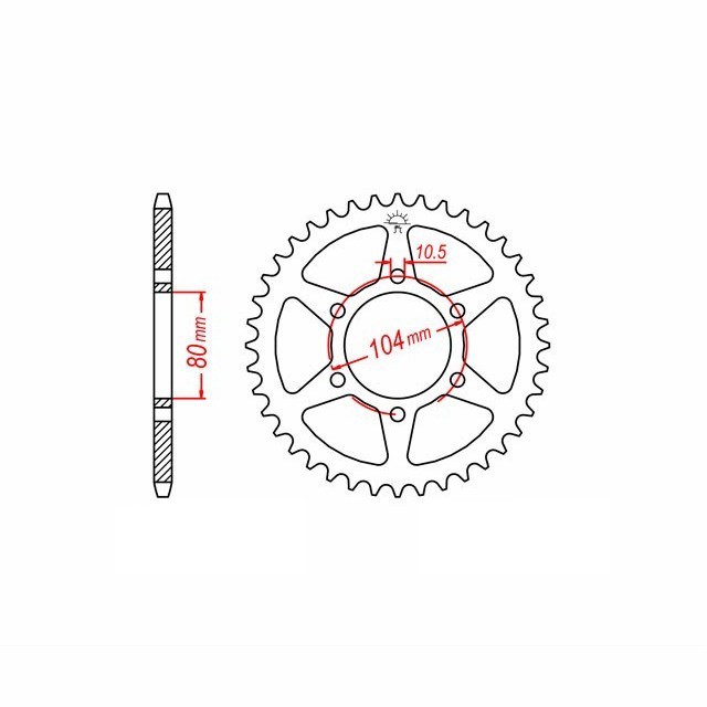 corona de Acero, 40 Dientes, Paso 630
