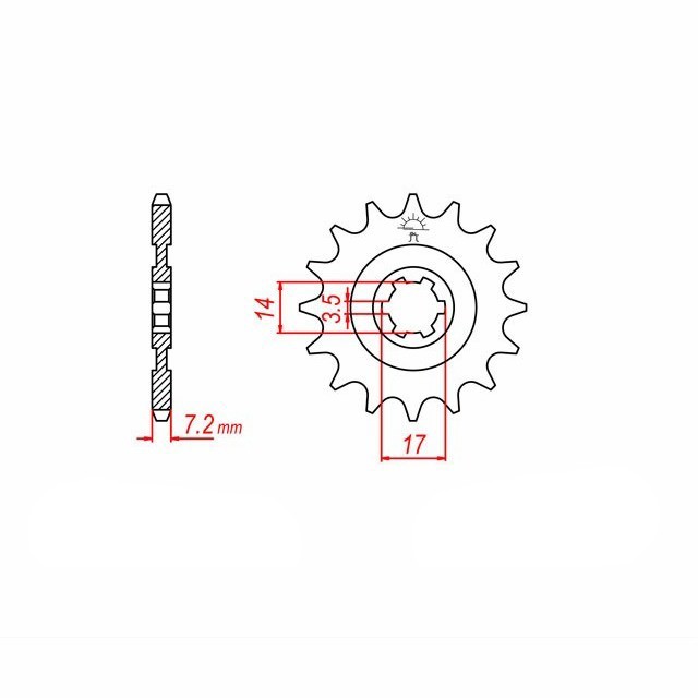 Piñón, 14 dientes, paso 428