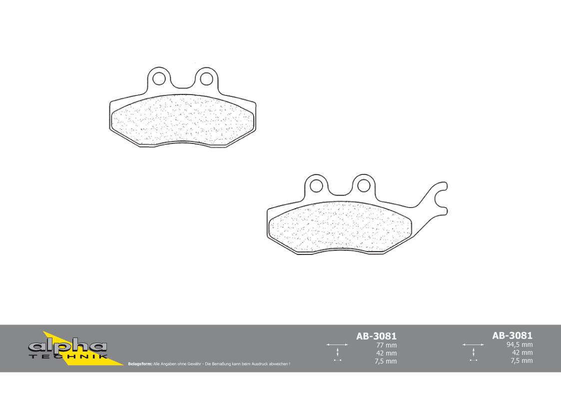 alpha Technik pastillas del freno Scooter con ABE
