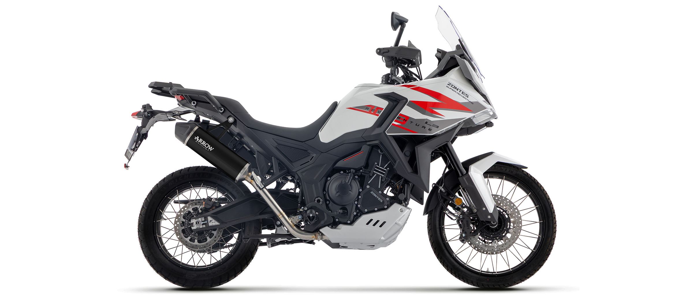 ARROW Escape INDY RACE EVO Aluminio negro para Zontes ZT703-F, 2025-