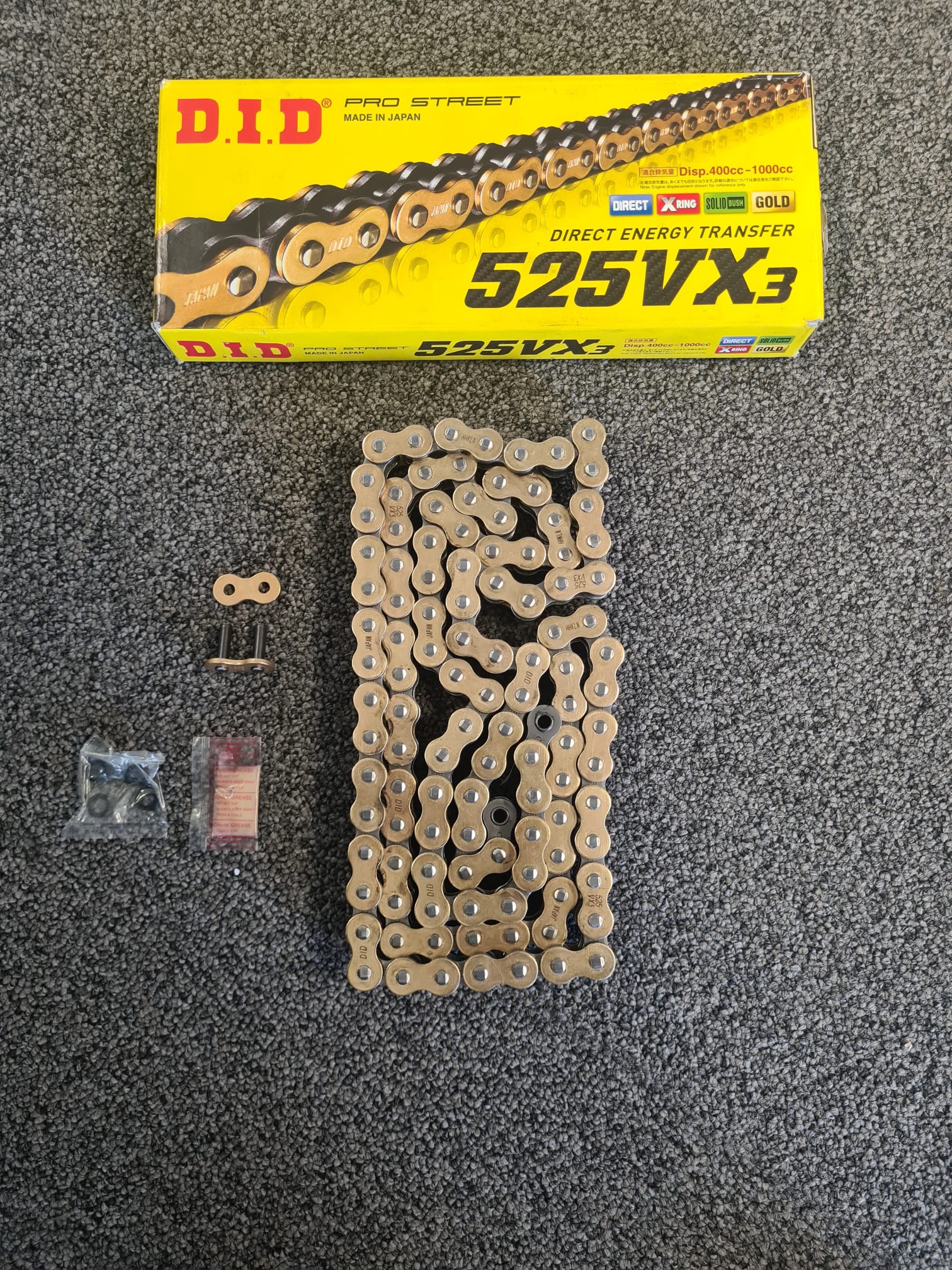 cadena DID 525 VX3 oro