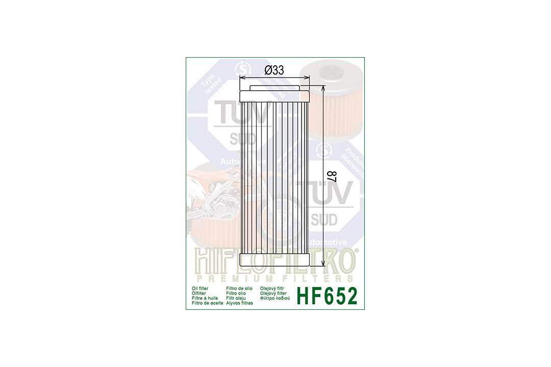 HIFLO filtro de aceite HF652 para varios modelos de Husaberg / Husqvarna / KTM