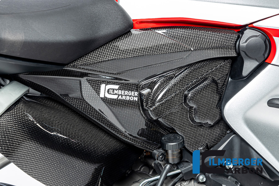 Ilmberger Carbon chasiscarenado trasero con cubierta de culata lado derecho, brillante, Ducati Streetfighter V2, 2022-