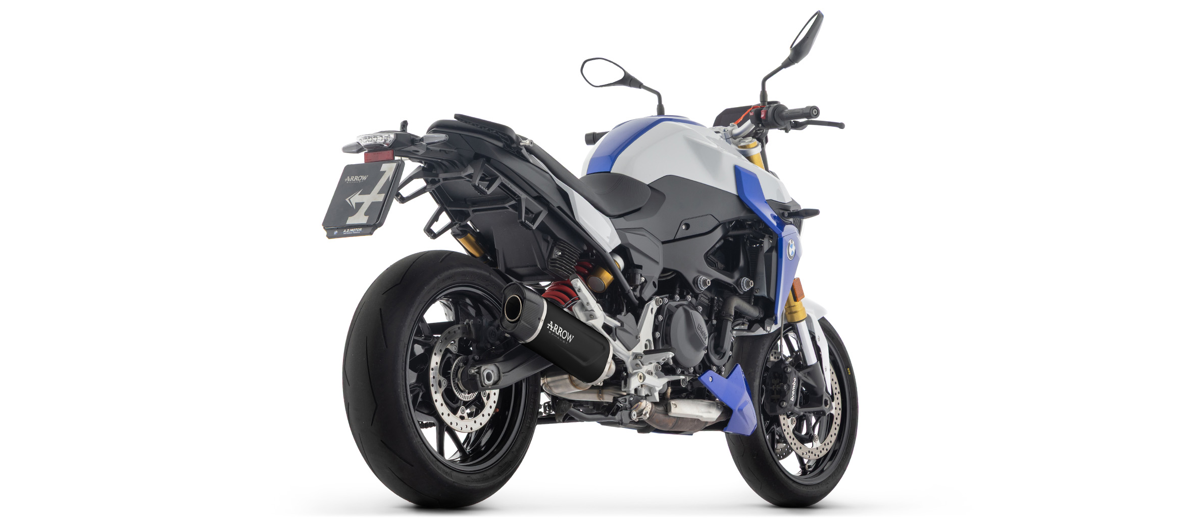 Escape ARROW DARK INDY RACE EVO con tapa final de carbono para BMW F900R y F900XR, 2025-, aluminio negro
