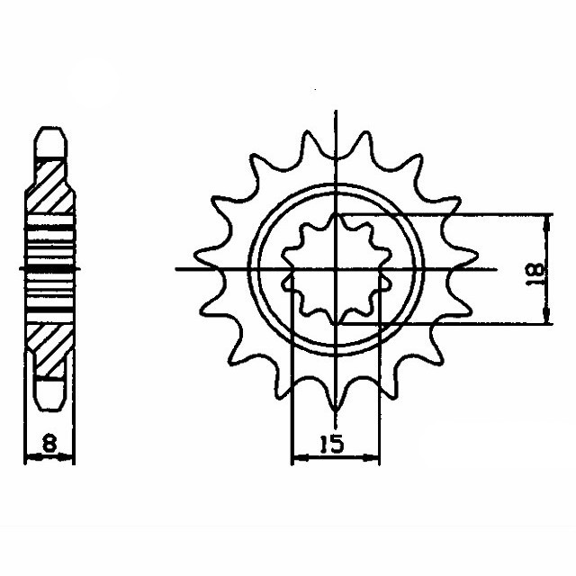 Piñón, 14 dientes, paso 415