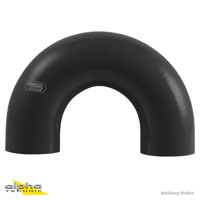 Manguera de silicona Samco, codo de 180 grados, forma de U, negro