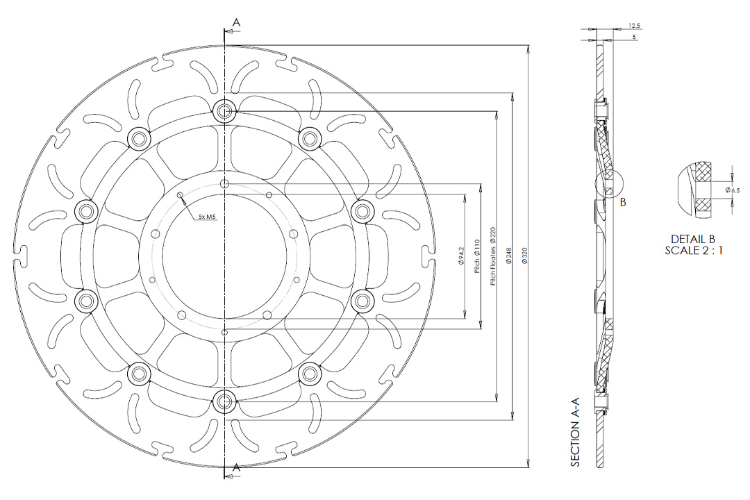 alpha Technik disco de freno ABD33 flotante