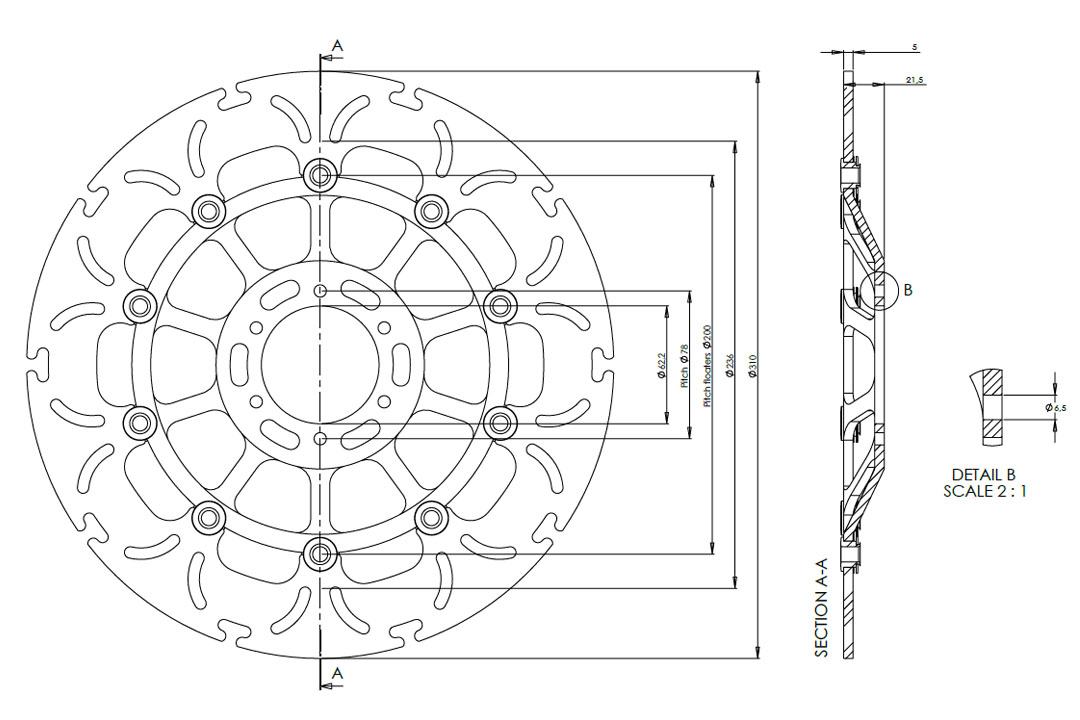 alpha Technik Disco de freno ABD33 flotante