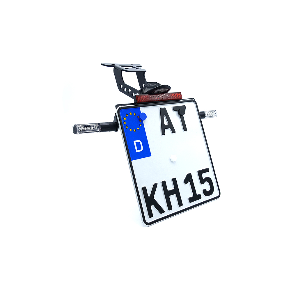 Kit de soporte de matrícula y luz de intermitente IDEA alpha Technik para Kawasaki Z650 y Ninja 650 Tipo: ER650K / EX650M a partir del año de modelo 2020- (Trasero)