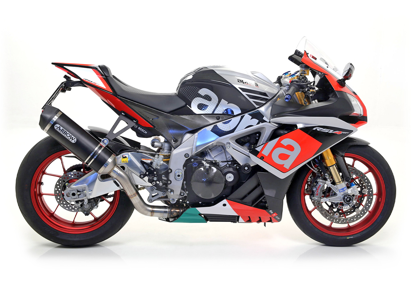 Silenciador ARROW RACE TECH para Aprilia RSV4 / V4R / RSV4RF / Tuono V4 de aluminio, negro