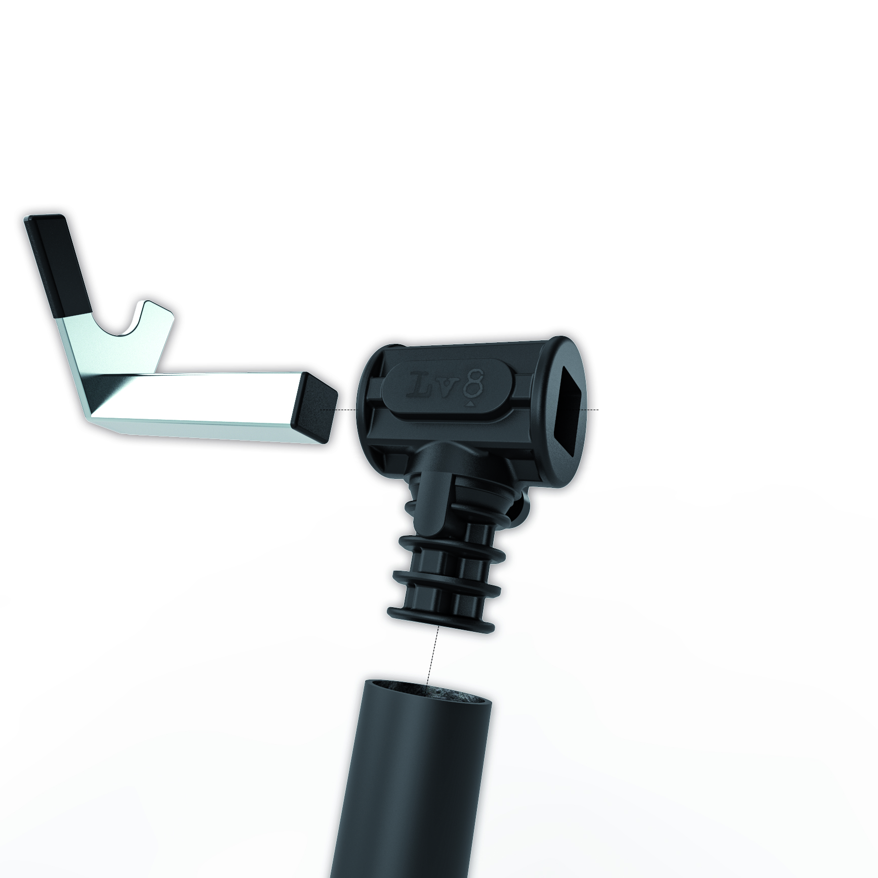 LV8 ELEVATE Caballete universal de montaje para la rueda trasera con soportes en V, Negro/Naranja