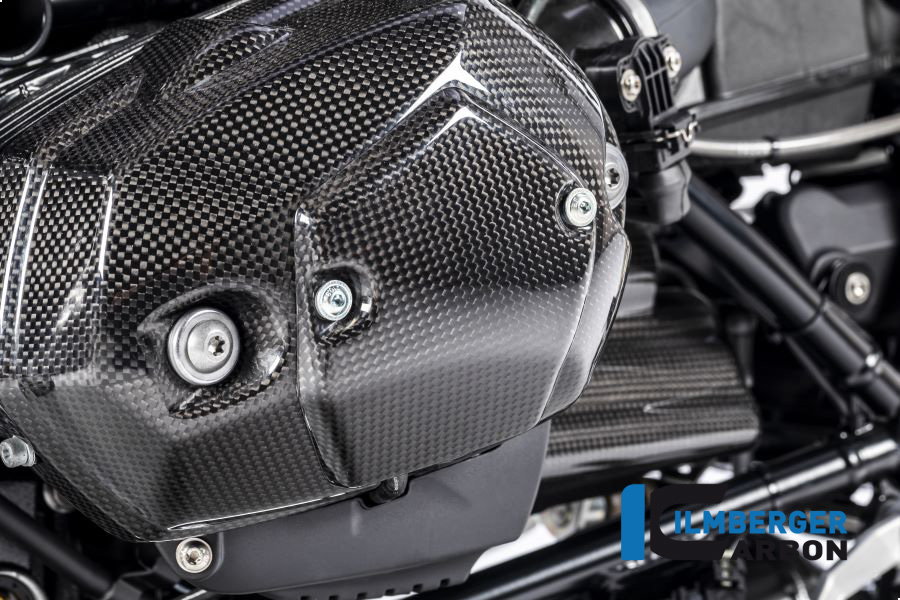 Ilmberger Carbon casquete de válvula lado izquierdo, brillante, BMW R nineT 2014-2017, R nineT Racer, Scrambler, Urban GS 2016-
