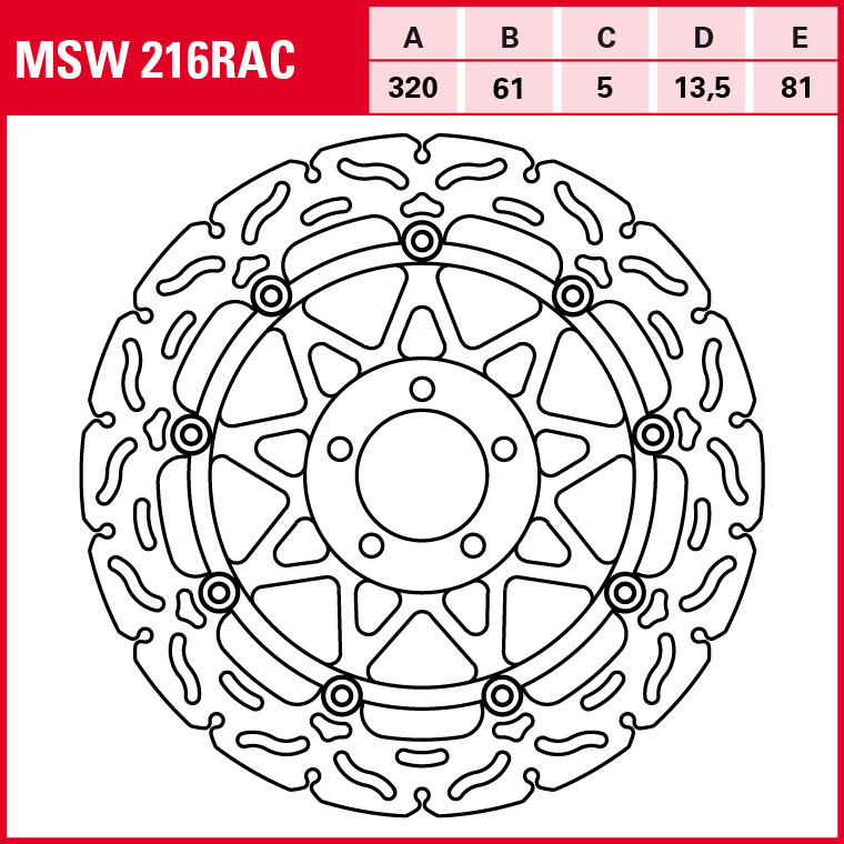 TRW disco de freno Deportivo flotante MSW216RAC