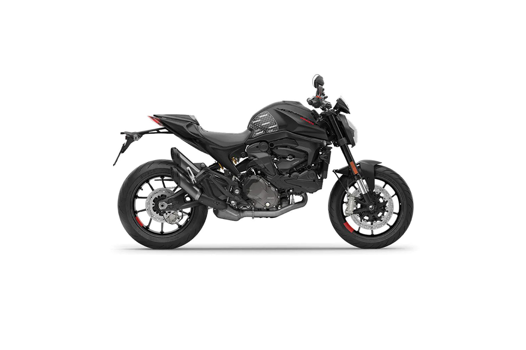 Almohadilla Stompgrip depósito de gasolina negra, Volcano, Kit depósito de gasolina para moto de calle para Monster 937 (plus, SP), 2021-2025, Monster 1200 (S), 2021-2024
