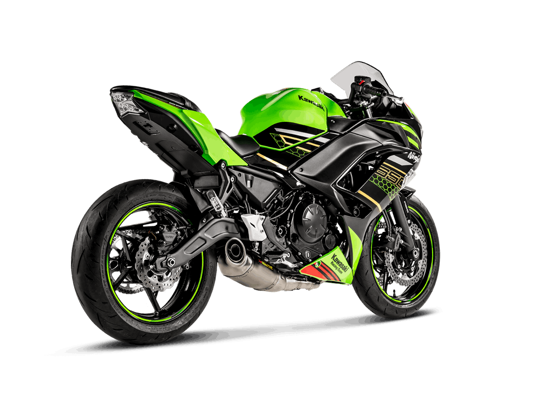 Akrapovic Racing Line (Titanium) sistema de escape para Kawasaki Ninja 650, 2023-2026, Z650 2021-2026