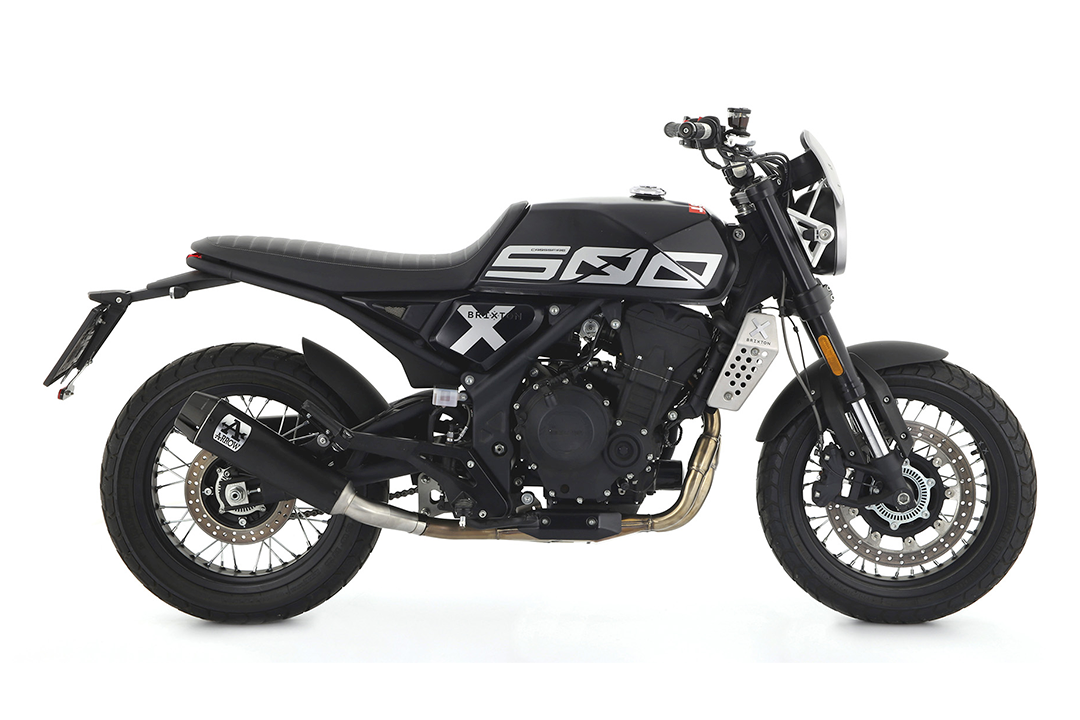 ARROW Escape REBEL Slip-On Acero inoxidable negro para Brixton CrossFire 500 X Año del modelo 2021-