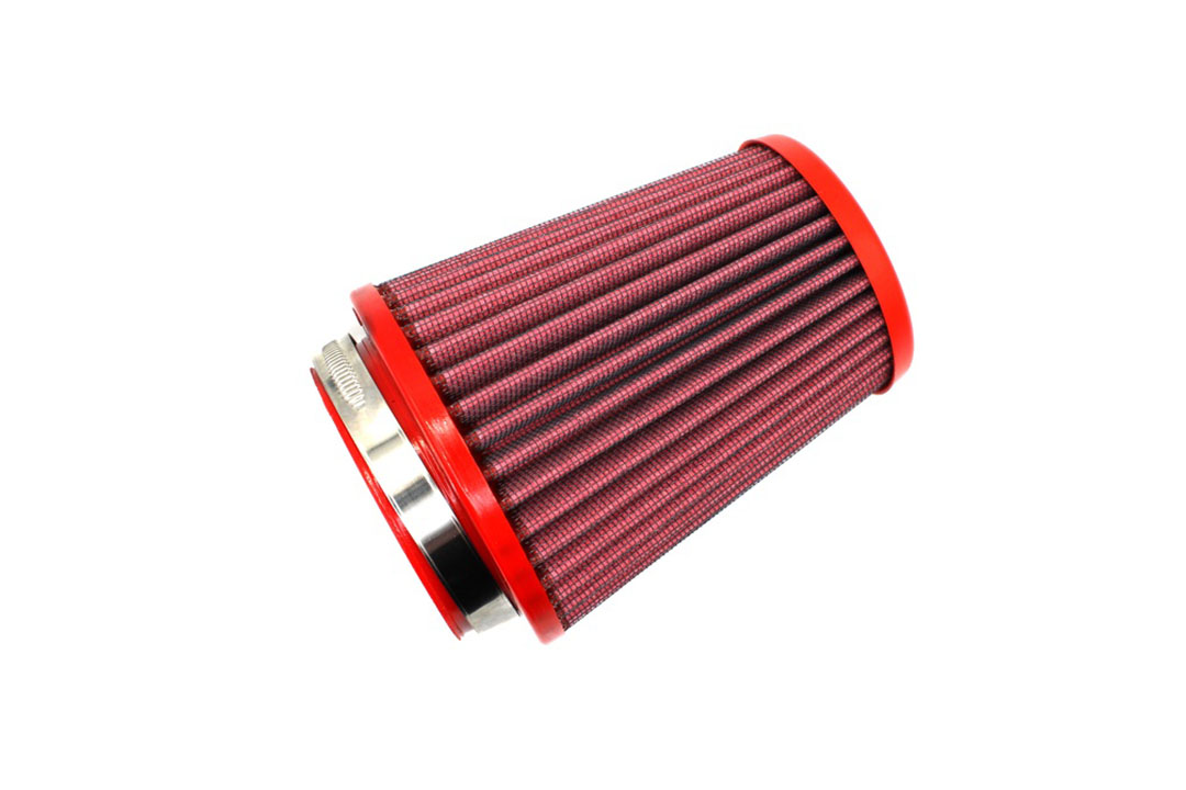 Filtro de aire deportivo universal cónico BMC, 76 mm de diámetro, 151 mm de longitud, central, tapa de plástico