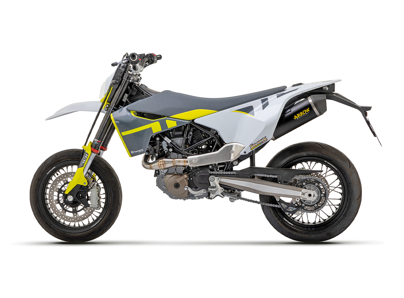 ARROW Silenciador DARK RACE-TECH para Husqvarna 701 Enduro / Supermoto año del modelo 2017-2022